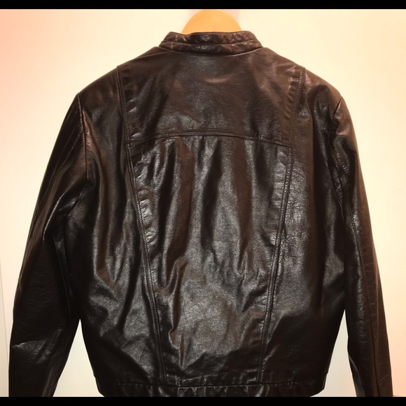 Wilsons Leather Jacket Faux Fur Lined Black sz 42 Autumn - Picture 5 of 16